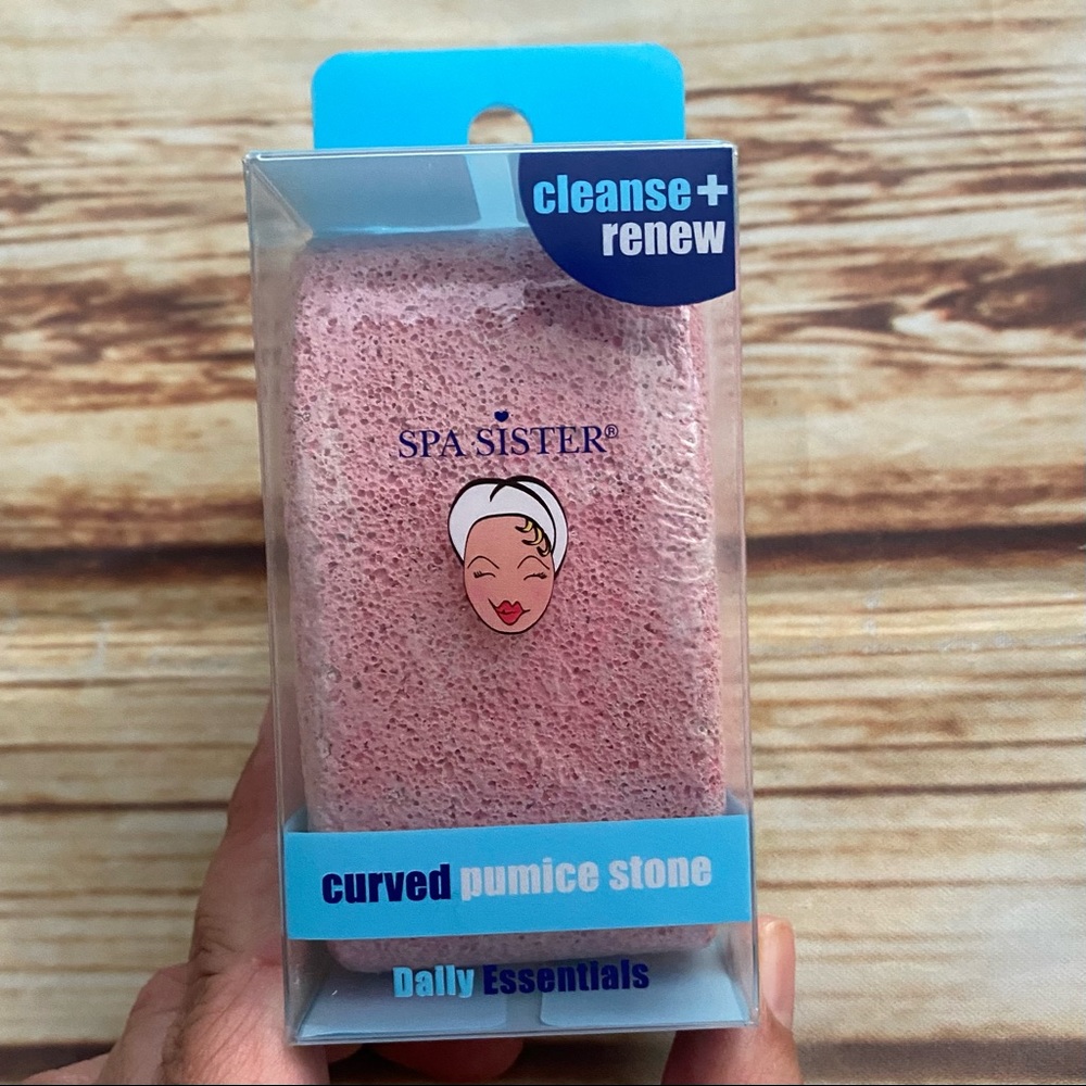 Spa Sister Curved Pumice Stone on a Rope Pink